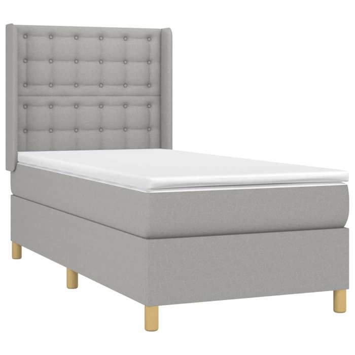 Maison Exclusive - Sommier à lattes de lit avec matelas Gris clair 80x200 cm Tissu