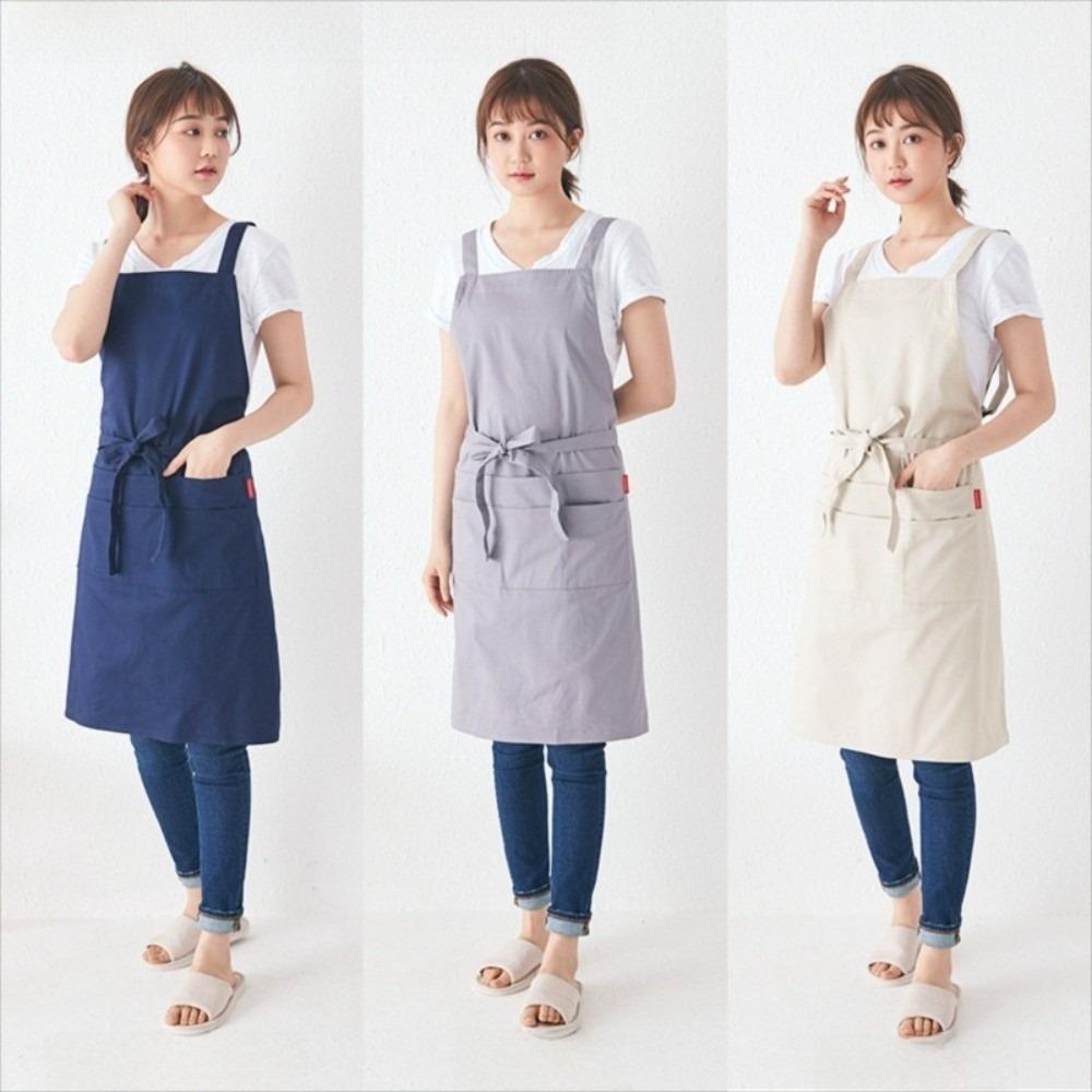 Hanging Neck Household Waterproof Apron Cotton Kitchen Apron Japanese-style Apron Restaurant