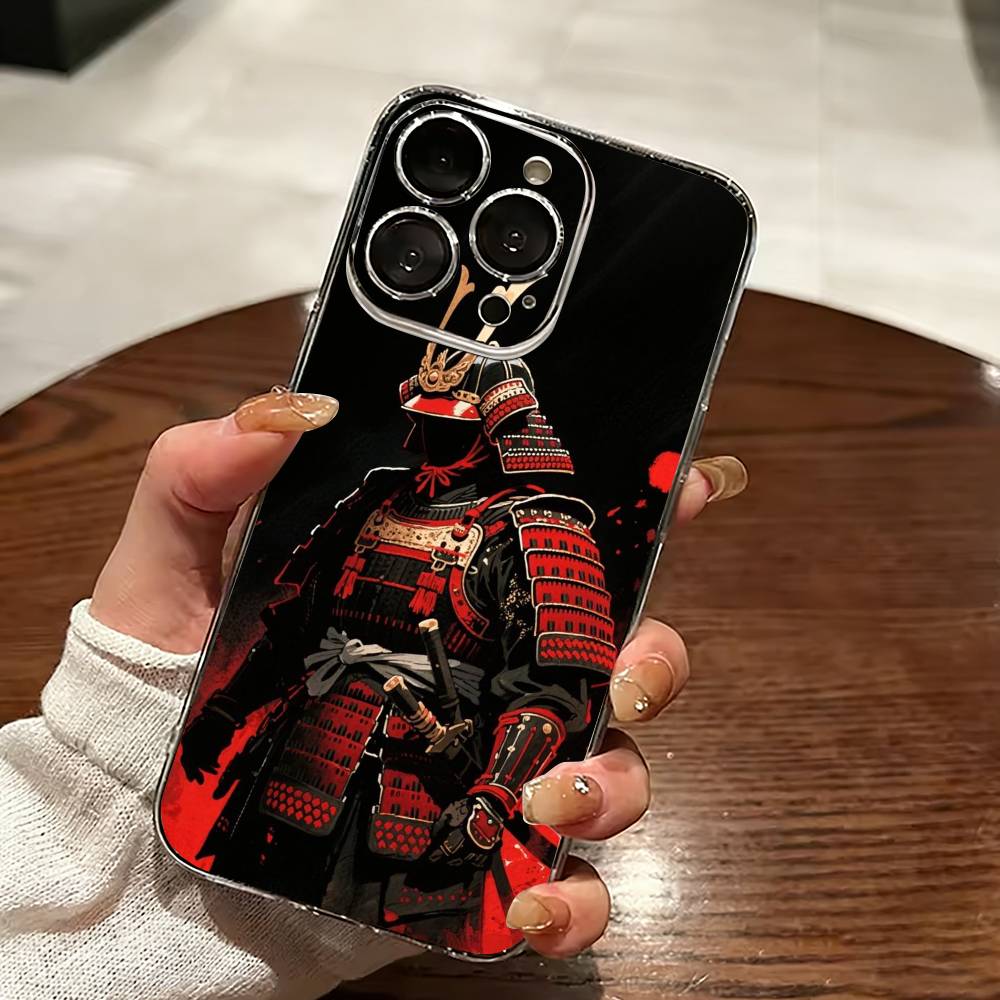 Японский B-Bushido Чехол для телефона Самурай для iPhone 17 16 15 14 13 12 11 Mini Pro Max Plus Прозрачная крышка
