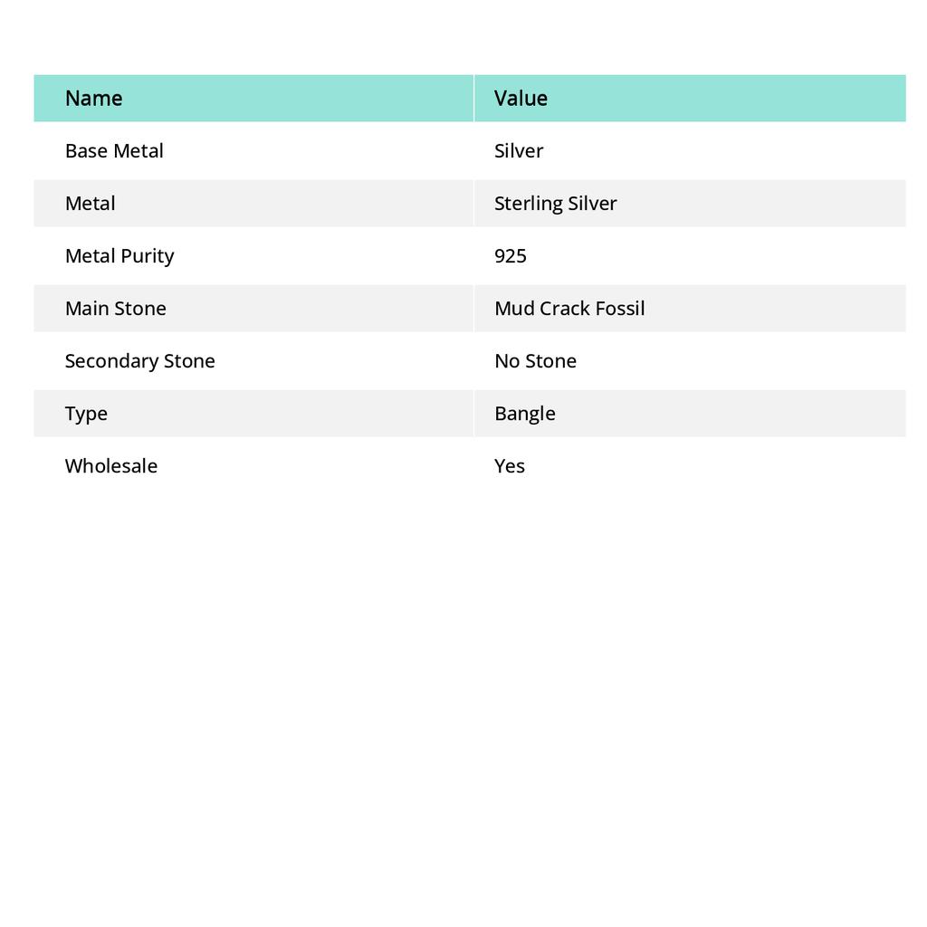 Браслет-манжета из натурального серебра 925 пробы с трещинами в грязи, регулируемый j7K24