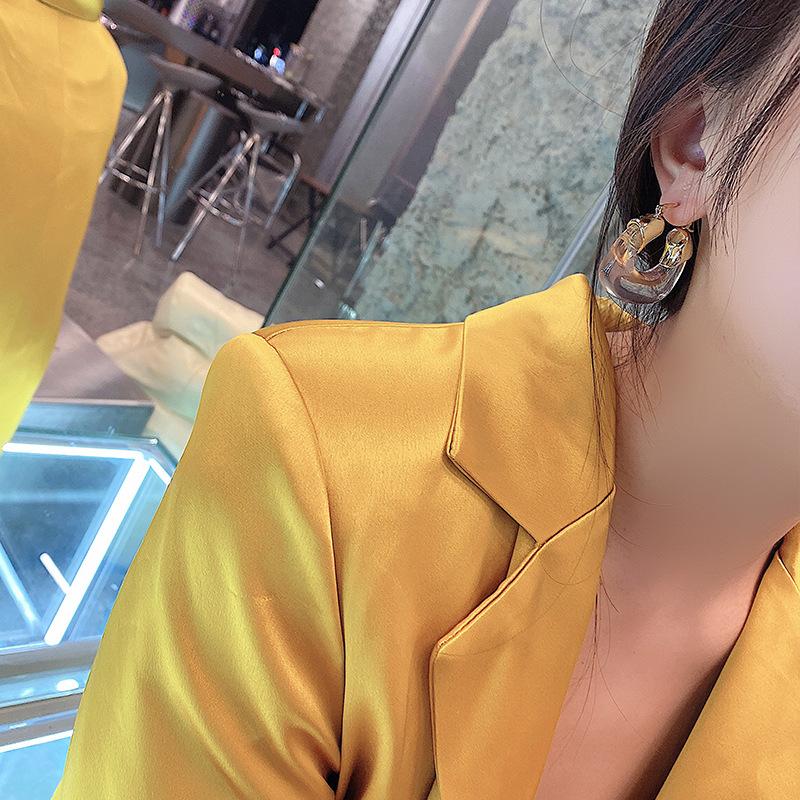 Прозрачные акриловые серьги U-образной формы, европейский и американский стиль, личность, зарубежный темперамент, серьги в стиле холодной роскоши