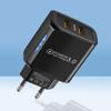 36 Вт Двойное зарядное устройство USB Quick Charge3.0 LED Освещение EU US Plug Адаптер для быстрой зарядки для iPhone13 Samsung Xiaomi Зарядное устройство для мобильных телефонов