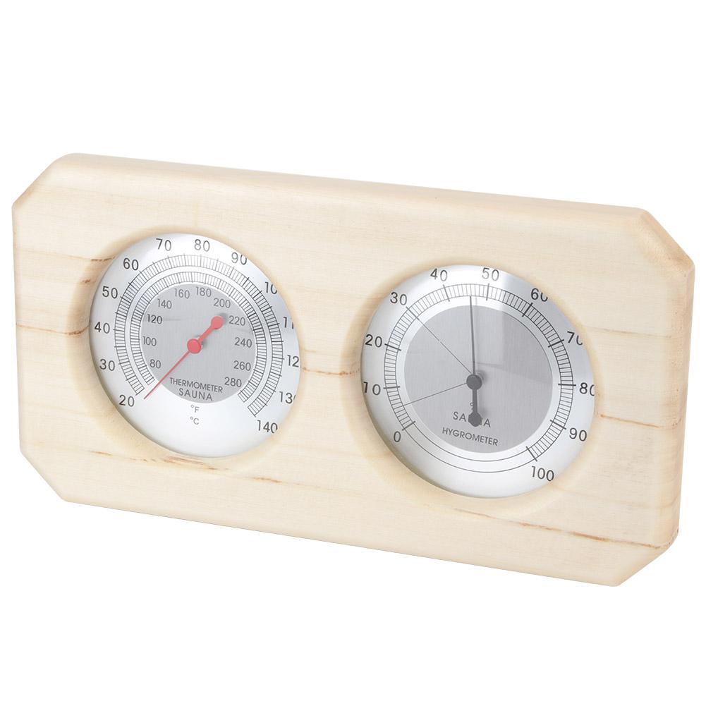 Portable 2in 1 Wood Thermo Hygrometer Thermometer Hygrometer Steam Sauna Room Accessories