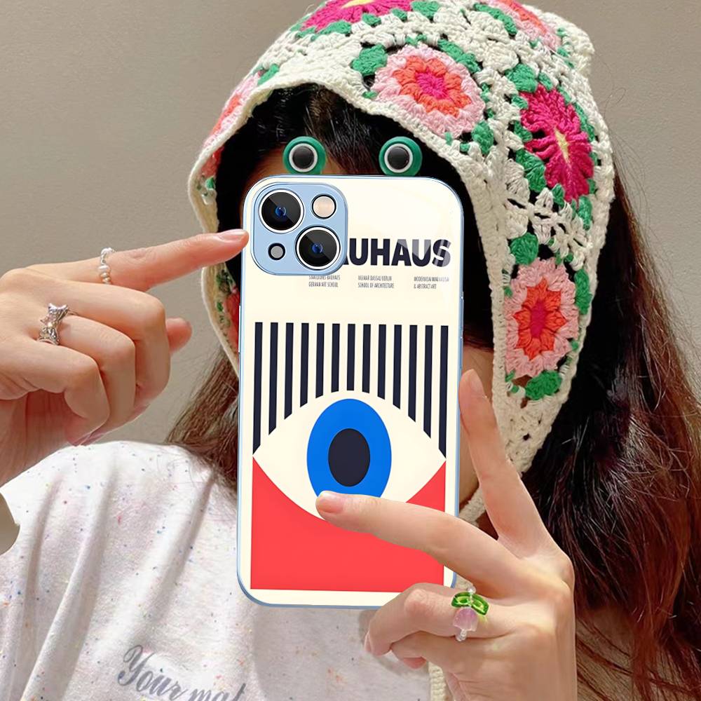 Абстрактная B-Баухаус Геометрическое Искусство Для IPhone 14 13 12 Mini 11 Pro XS Max X XR 14 Plus Защитное Стекло