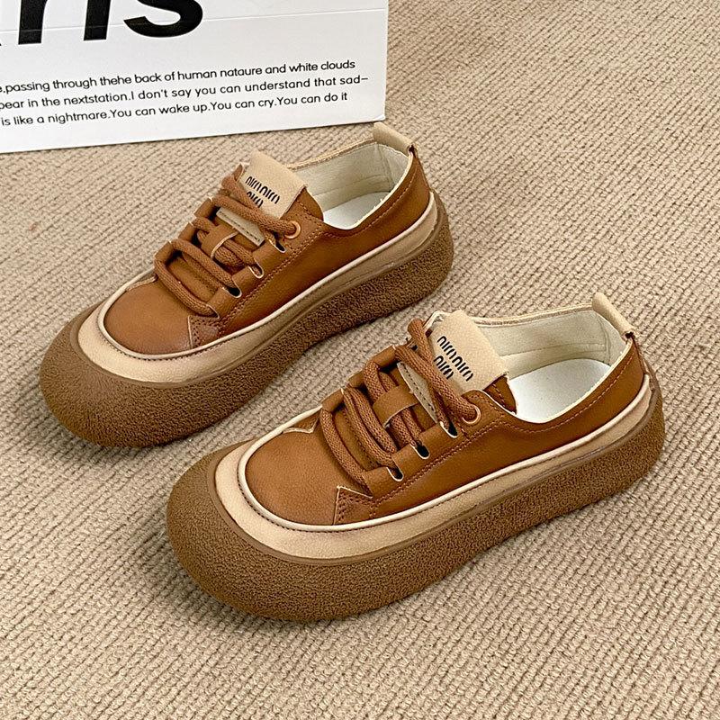 Ретро женские весенне-осенние новые дышащие универсальные спортивные и повседневные кеды на толстой мягкой подошве для женщин