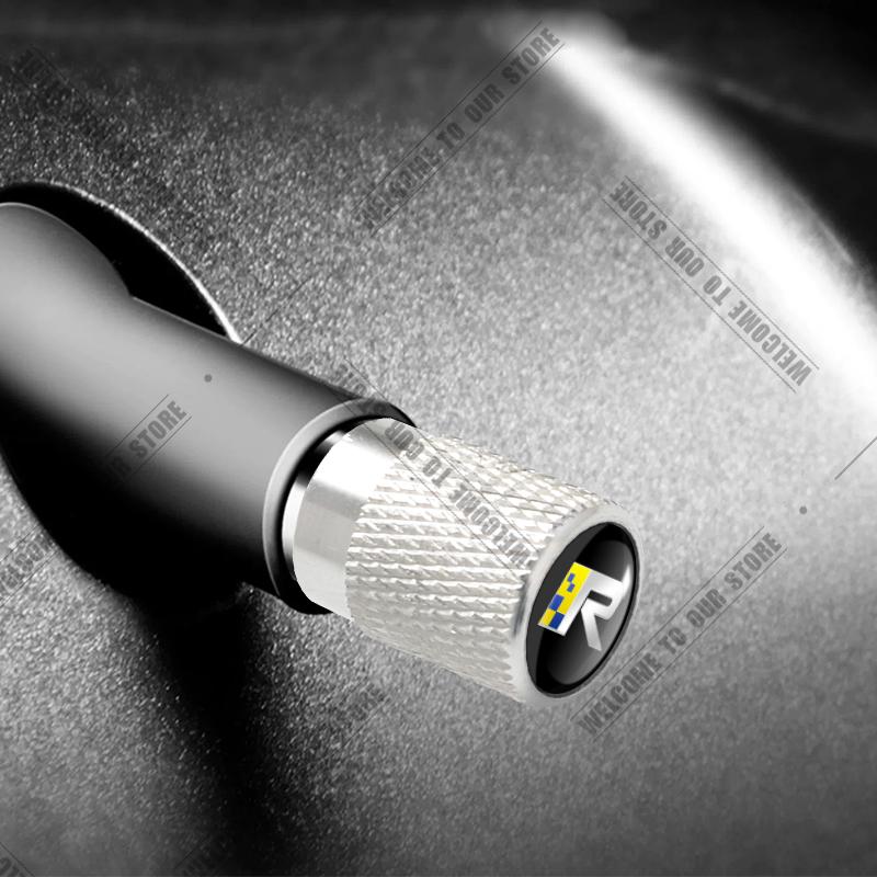 Car CNC Aluminum R Design Sweden Flag Emblem For Volvo XC40 V90 S60 S80 S90 XC60 XC90 4pcs Tire Valve Air Port Stem Cover Caps