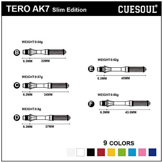 CUESOUL TERO system AK7 telescopic integrated slim shape dart shafts, set of 4 - D37mm (CS-AK7+3XD37)