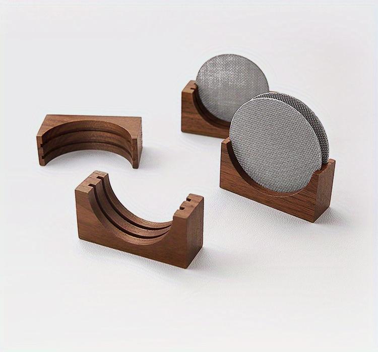 Espresso Coffee Filter Screen Holder Coffee Making Puck Screen Bracket Wooden Walnut Stand Rack for 51MM/53MM/58MM Puck Screen
