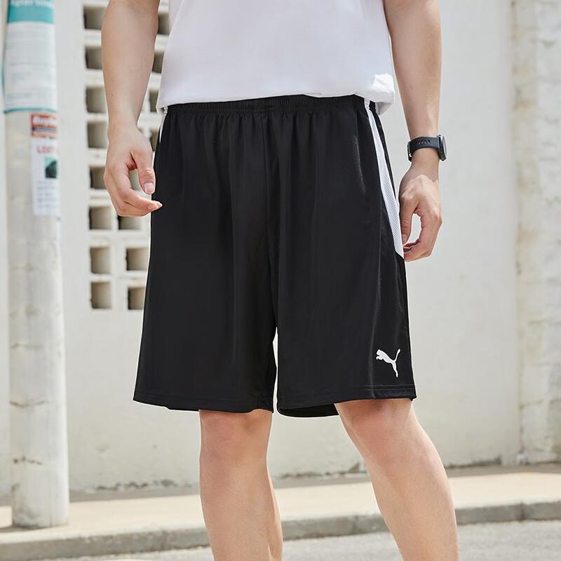 Puma Спортивные повседневные дышащие шорты на шнурке, мужские брюки, черные 704924-03