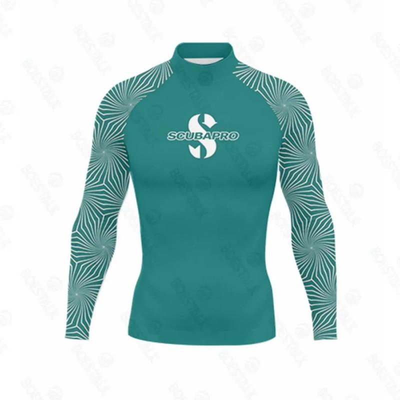 UPF 50 Long Sleeve Rash Guard Swimming Snorkeling UV Protection Quick Dry Unisex Swimwear