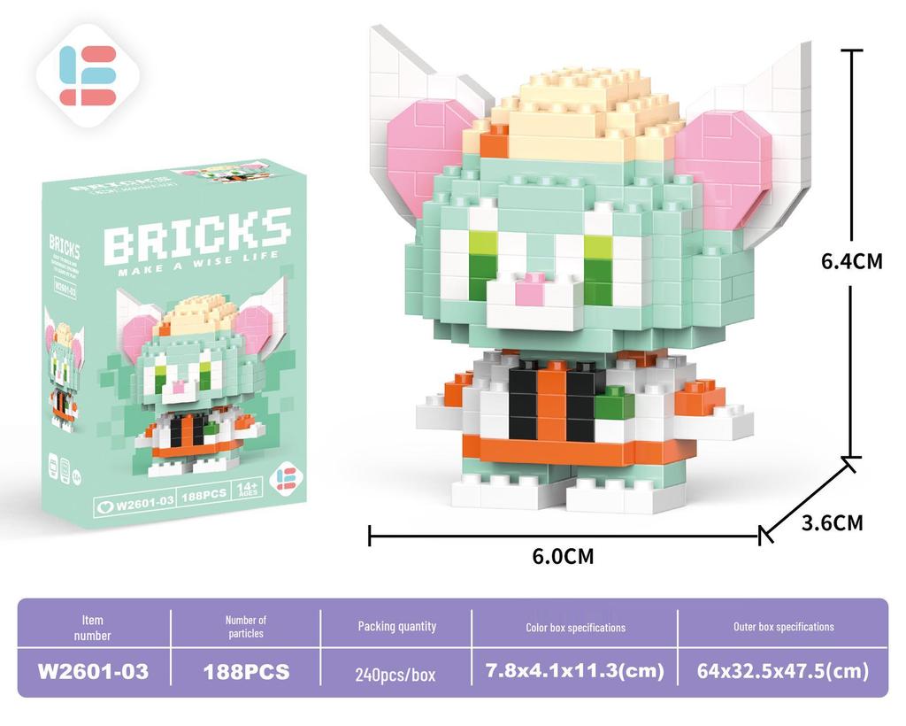 Игрушки-конструкторы из микрочастиц Деда Мороза: 60 видов, Блайнд-бокс, совместимый с Lego