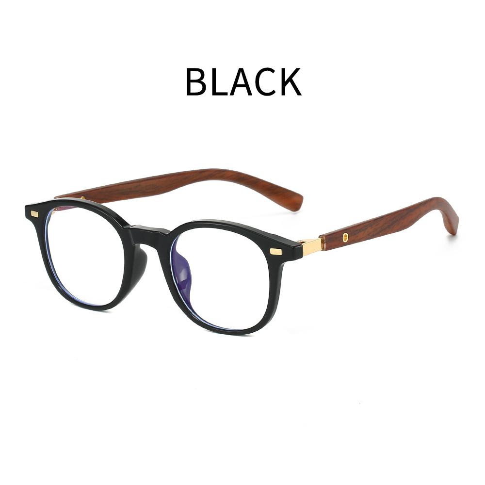 New Stylish HD Large Frame Women's Reading Glasses Retro Neutral High Quality Wood Grain Leg Anti Blue Light Glasses