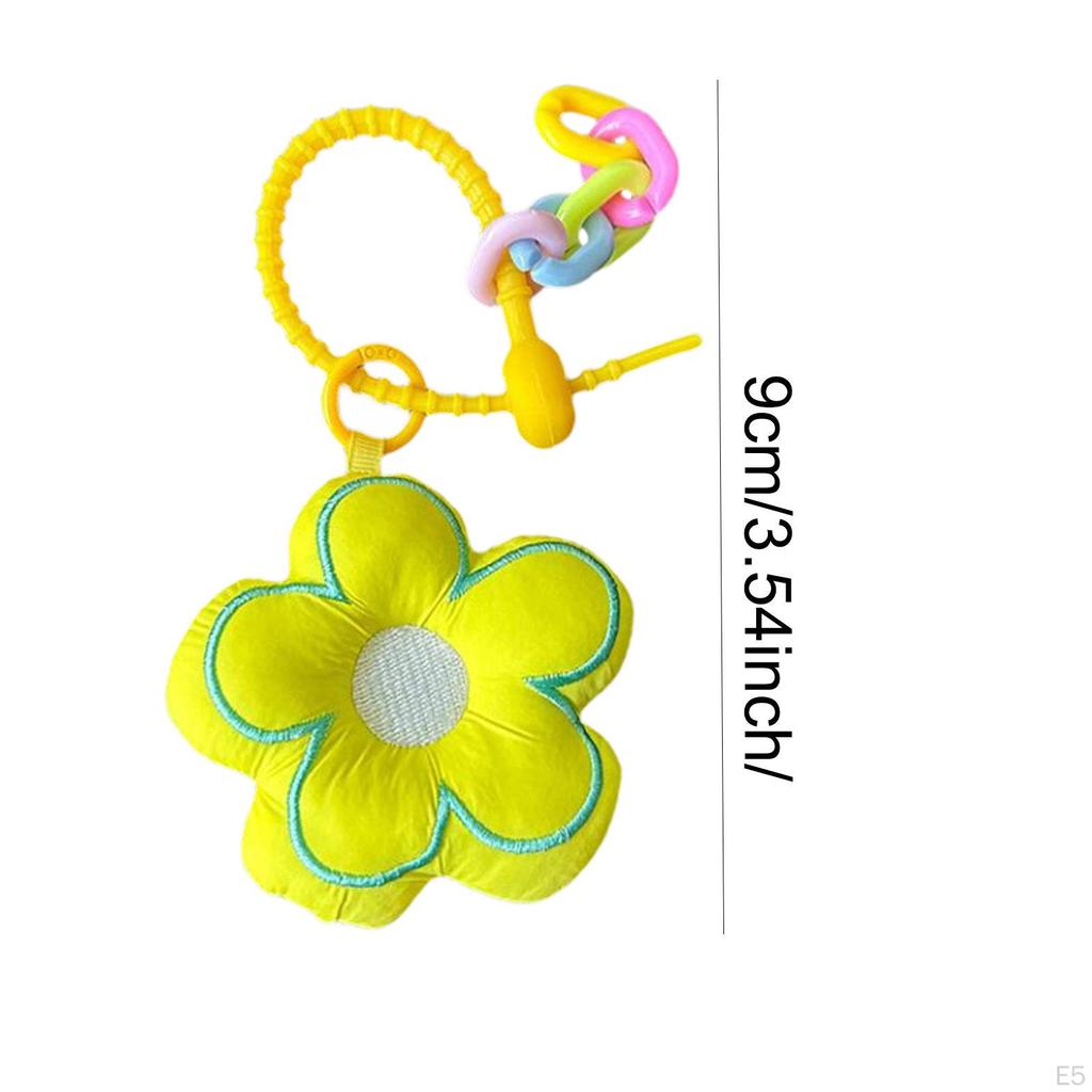 Floral Pendant Keychain Sleek Key Organizer Adorable Purse Accessory