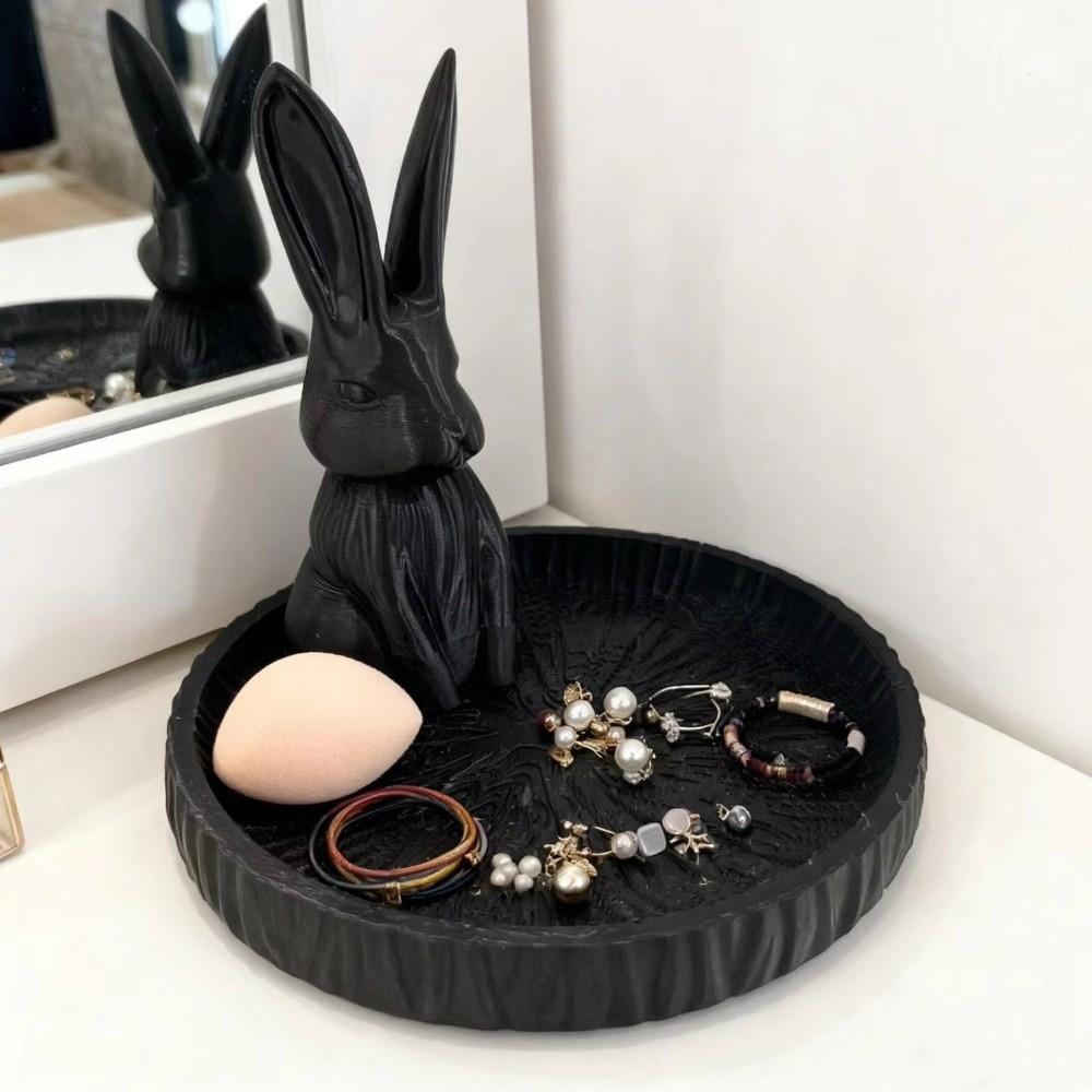 Animal Shaped Jewelry Storage Tray 3D Printed Bunny Ornament Necklace Display Tray Home Desktop