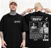 Лето 2025 Rapper RVFV Elti Burn Tour Мерч Футболка Повседневная 100% Хлопок Короткий Рукав Мужская Мода Ретро Хип-хоп Футболка