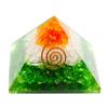 Resin Medium Size Multicolor Set of 1 Orgone Crystal Pyramid with Carnelian, Rock Crystal & Green Aventurine for Reiki Healing, Vastu Correction,