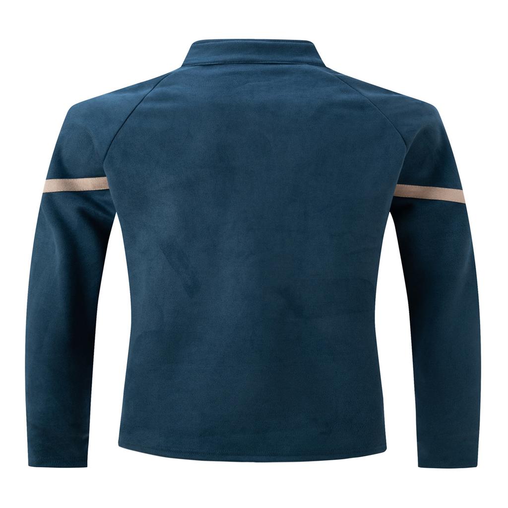 2023 зимняя мужская модная и повседневная рубашка-поло с воротником-стойкой с цветными блоками, плюшевое пальто, кардиган, мужская спортивная рубашка-поло