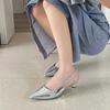 High Heels Spring Single Shoes Women  Fashion Summer 2024 Silver Pointed French Commuter Slim Heels Versatile Women's Shoes