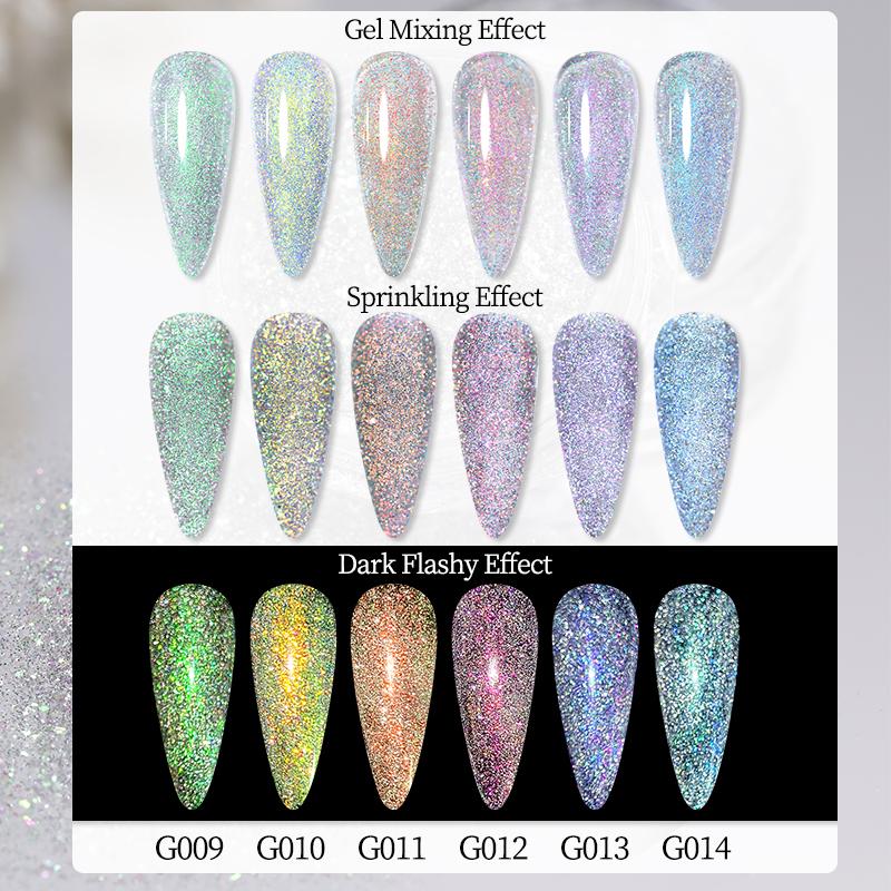1 Box Multichrome Chameleonic Powder Nail Glitter Aurora Neon Rainbow Pigment Chrome Powder Iridescent Manicure Nail Rubing Dust