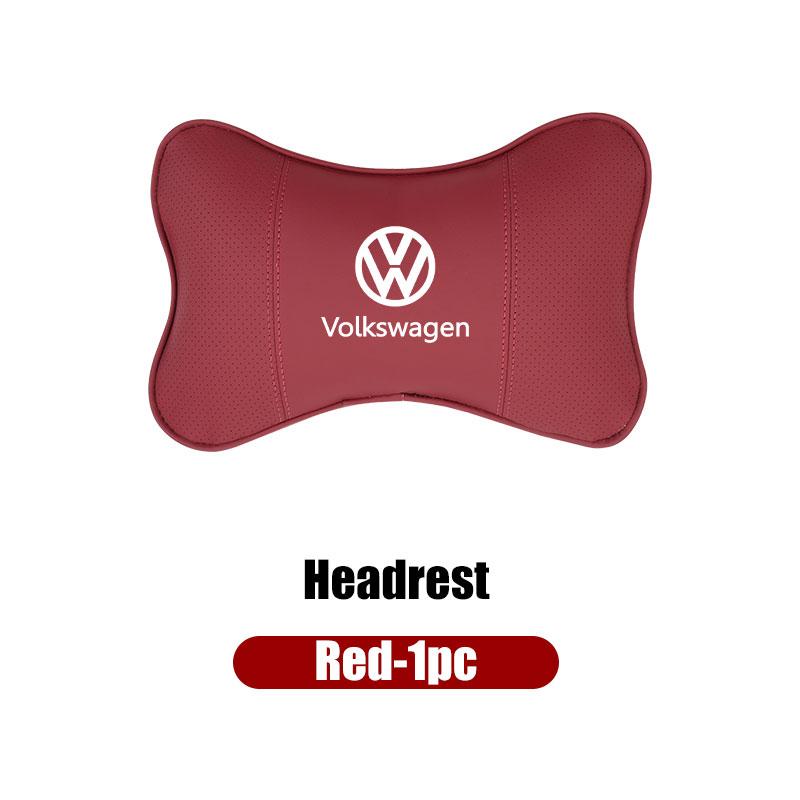 For Volkswagen VW Set Car Head Neck Rest Pillow Seat Belt Pads Headrest Cover Golf 4 5 6 7 Polo Jetta Sagitar Magotan Passat B5 pn2