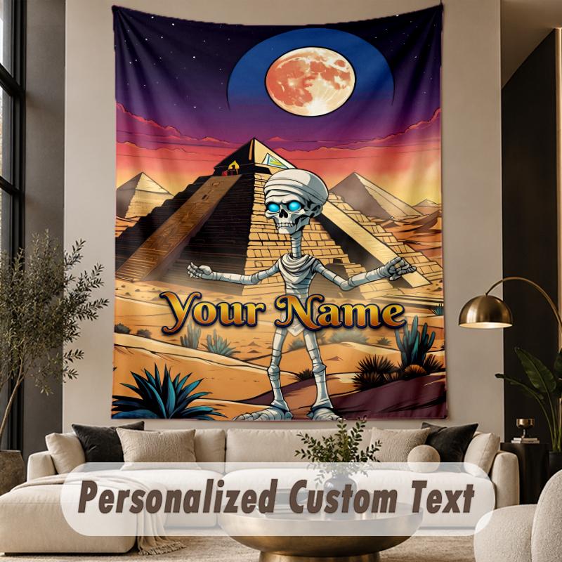 Custom Text Printed Tapestry The Mummy Pattern Large Wall Hanging Indoor Room Decor