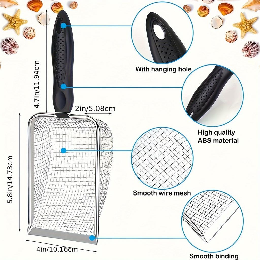 1/2 шт. Лопата садовая из нержавеющей стали с фильтром с маленькими отверстиями, для сада, пляжа, сетчатая лопата, игрушка для пляжного отдыха, игра с ракушками, сетчатая лопата для переворачивания почвы