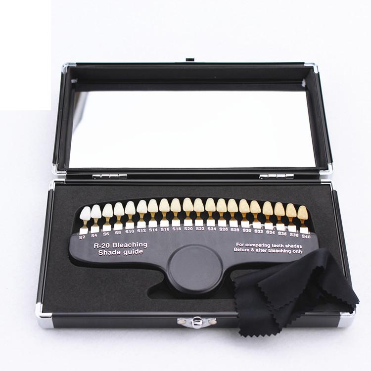 NICEDEN 20 Colors 3D Shade Guide Tooth Shade Chart Board Color Comparator Teeth Whitening Set Bleaching Dental Plate