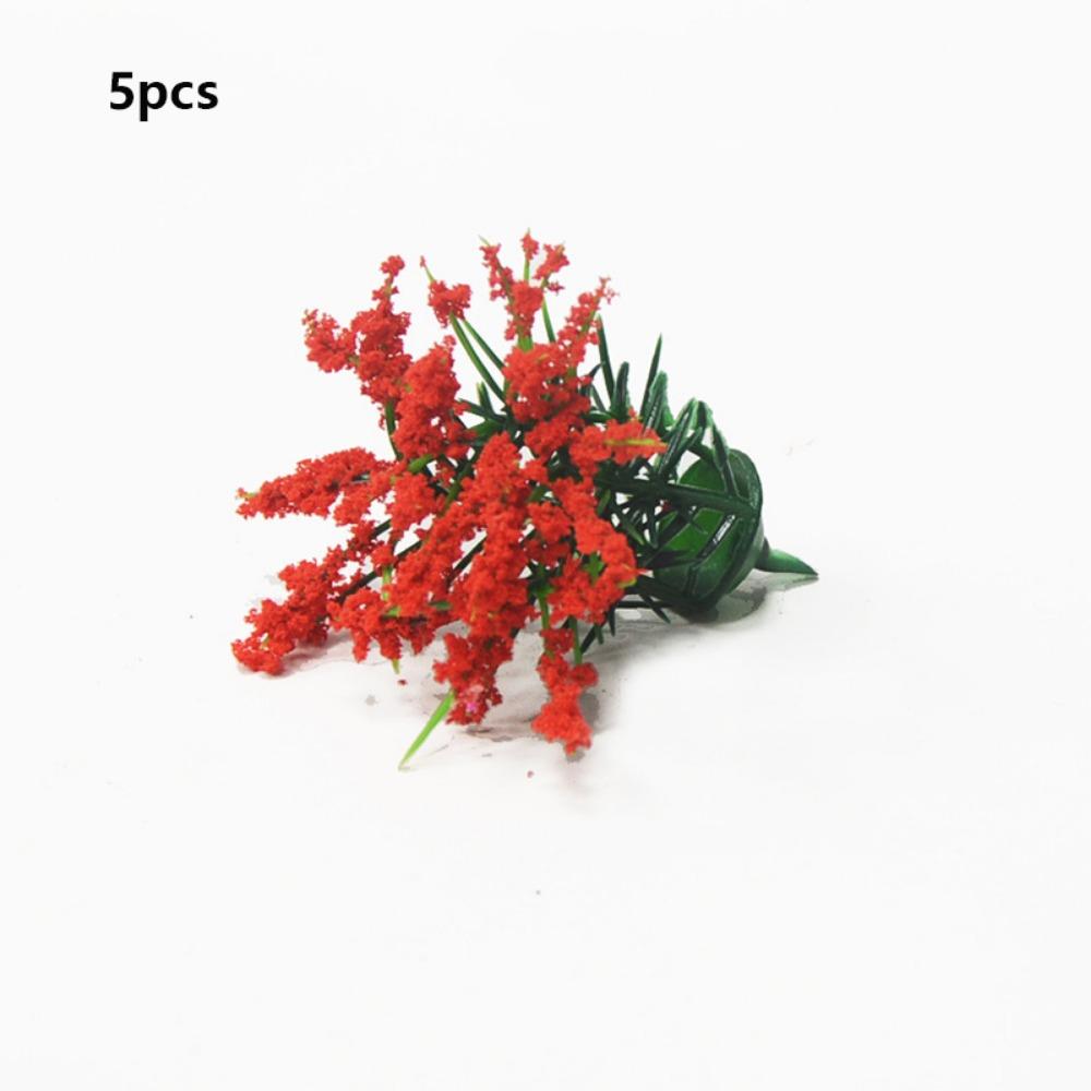 5pcs Plastic Miniature Flower Cluster Greenery Building Layout High Quality Grass Architecture