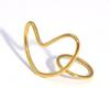 Stainless Steel Ring for Women Luxury Gold Silver Color Heart Hollow Adjustable Ring Waterproof Finger Jewelry Accessories