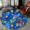 3D морское дно, подводный мир, дельфин, черепаха, круглый коврик, ковер для гостиной, спальни, диван, декор для игровой комнаты, нескользящий напольный коврик