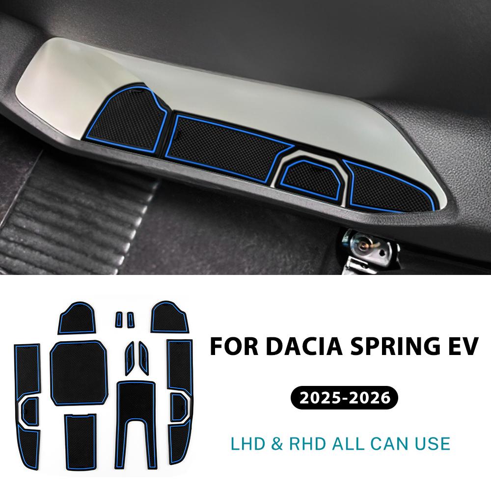 For Dacia Spring Electric EV 2025 2026 Anti-slip Slot Pad Auto Interior Dacia Spring 2027 Car Door Groove Mat High Quality Accs