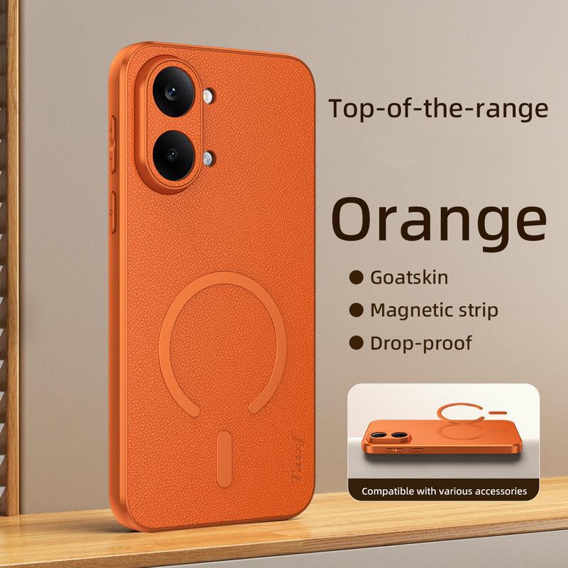 Роскошный чехол-книжка из козьей кожи с магнитным кольцом для POCO X8 Pro X8 Pro Max Redmi Turbo 5 5Max 4Pro K90/K80 Pro Max Задняя крышка