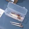 Makeup Brush Holder with Lid - Clear Cosmetic Makeup Brush Organizer and Storage Box with Cover for Vanity