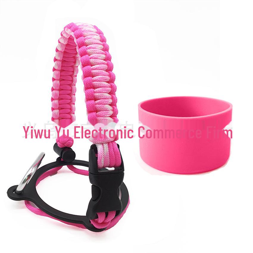 Top Thermos Cups with Silicone Non-Slip Sleeves, Hand-Woven Ropes, and Cup Handles