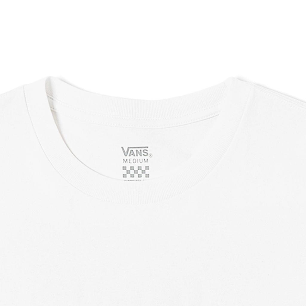 Vans Футболка с коротким рукавом и круглым вырезом, с принтом логотипа и цветочным принтом, женская белая VN0008ZZWHT