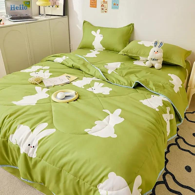 Летние одеяла в стиле принцессы, моющиеся, с цветочным рисунком, односпальное, двуспальное, двуспальное, покрывало с кондиционером, для девочек и мальчиков