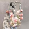 Spring Crystal Flower Suitable for Apple 15 Mobile Phone Case Iphone14/13 Electroplated Silver Pattern 11/12 Full-in Silicone Soft