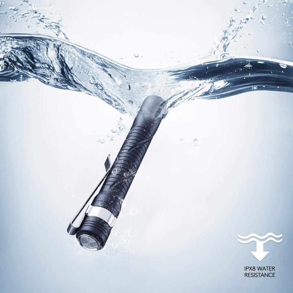 RovyVon Aurora A33 Pen with Pocket 200 IPX8 Perfect for and Outdoor Use Flashlight, USB-C Rechargeable, Clip, Lumens, Waterproof, Inspection, Repairs,