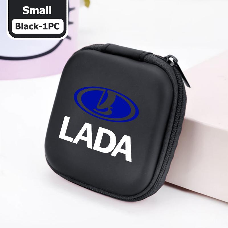 Mini Earphone Case Portable Mini Zipper Headphone Bag Storage Box Accessories For Lada Xray Granta Priora Sedan Sport Kalina