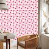 Strawberries and daisies wallpaper, powder pink, powder pink background, 50x1000