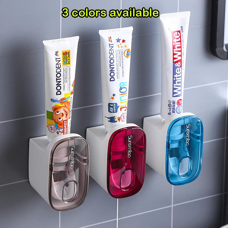 1Pcs Automatic Toothpaste Dispenser Bathroom Accessories Wall Mount Lazy Toothpaste Squeezer Toothbrush Holder