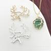 Ручная работа, кулон-ветка дерева из меди с измельченным камнем - Аксессуар для изготовления украшений своими руками