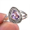 Кольцо из натурального розового аметиста с драгоценным камнем ручной работы из цельного серебра 925 пробы S.9 i4c36