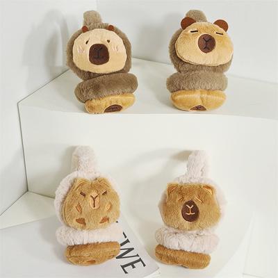 Милые плюшевые наушники Capybara, теплые наушники для женщин и мужчин, зимние теплые наушники для защиты от холода на открытом воздухе, для велоспорта
