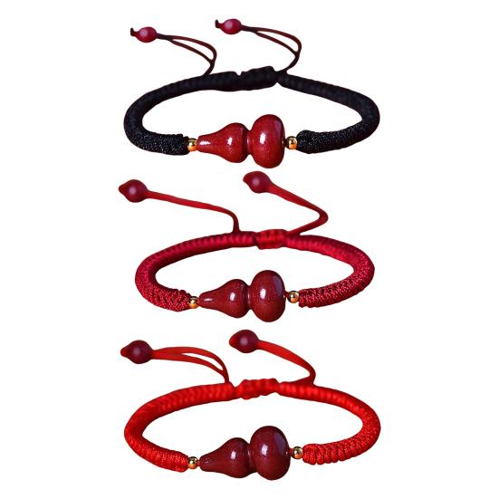 Унисекс Ручная веревка Китайский зодиак Благословение Тыква Ручной плетеный регулируемый браслет с кисточками Этнический стиль Ювелирные изделия Ремешок на руку