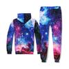 Men Universe 3D Print Hooded Galaxy Hoodie Tops Pants Sets Sport Suit Tracksuit