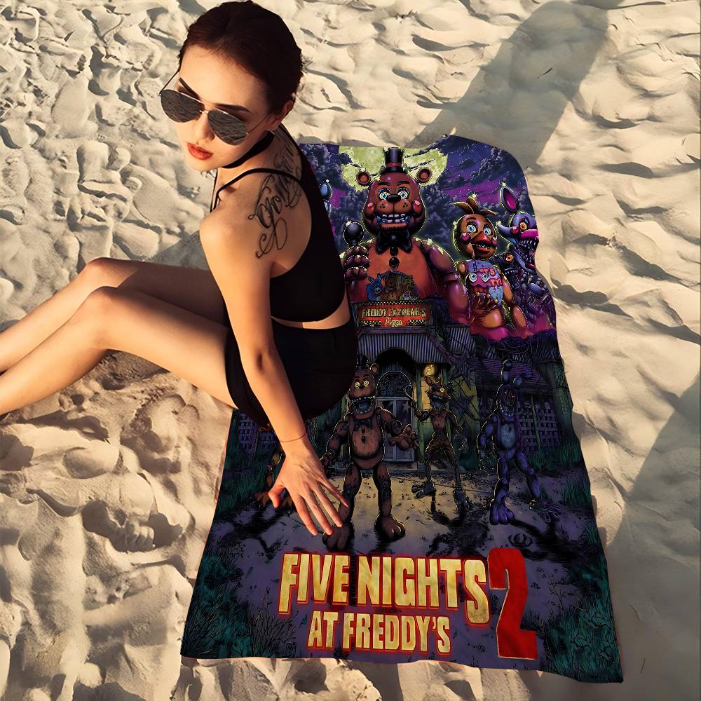 Аниме F-Fnaf F-Five-N-Nights-At-F-Freddys Микрофибровое одеяло Быстросохнущие пляжные полотенца Большой размер Печать Супервпитывающие для бассейна