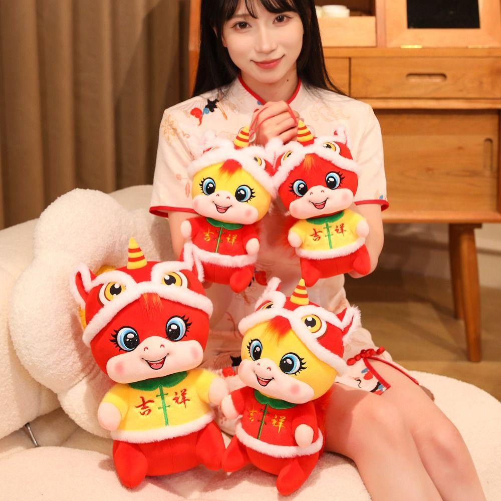 Chinese Style New Year Mascot Cute Lucky Pony Toy Funny Horse Stuffed Doll Spring Festival