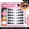 GROINNEYA DIY Eyelash Extension Kit Individual Lashes Cluster Mix Lash Clusters with Lash Bond and Seal and Lash Accessories