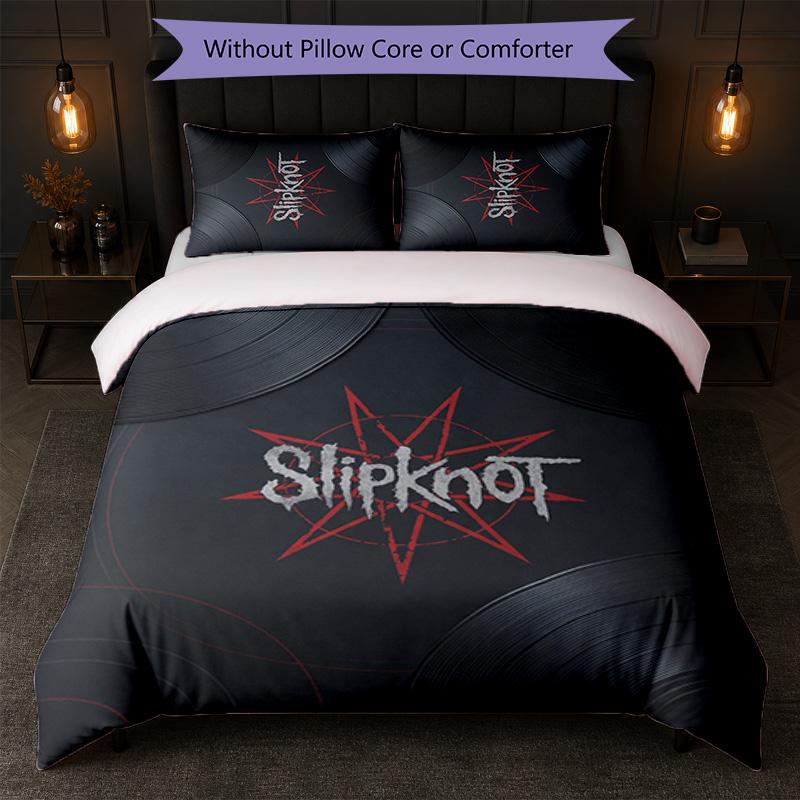 Slipknot Print 3Pcs Bedding Set Duvet Cover With Two Pillowcases Soft Bed Linen For Household Bedroom
